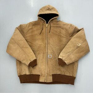 Vintage Tan Carhartt Hooded Quilt Lined Jacket​